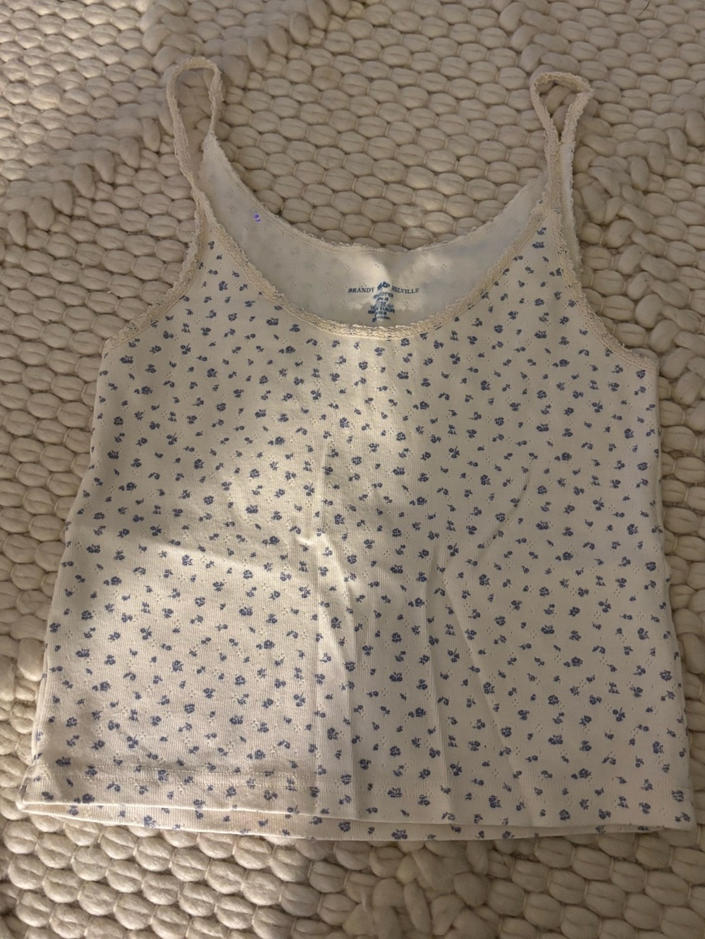 Brandy Melville Pointelle Floral Tank